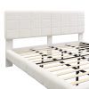 White Boucle Floating Bed with Light