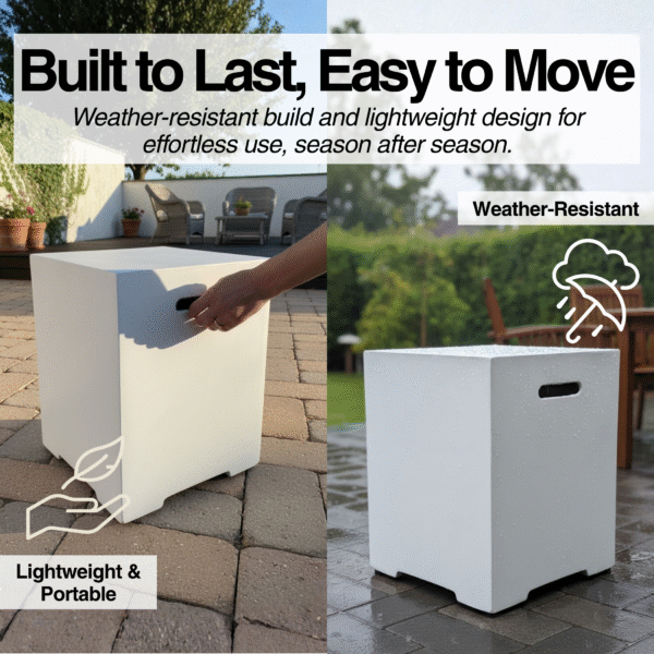 Propane Tank Cover 16 Inch, 20 LB Outdoor Tank Storage Hideaway Table for Gas Fire Pits