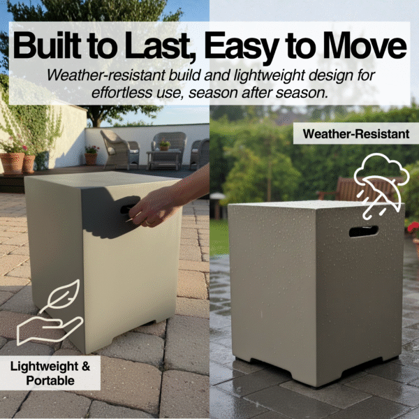 Propane Tank Cover 16 Inch, 20 LB Outdoor Tank Storage Hideaway Table for Gas Fire Pits