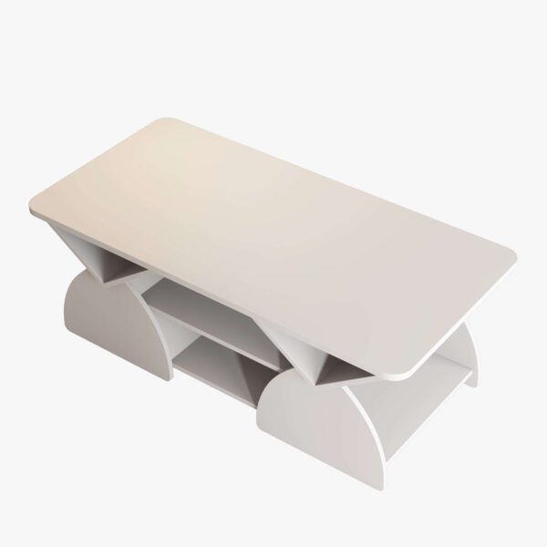 Engineered wood rounded corner rectangular coffee table for living room