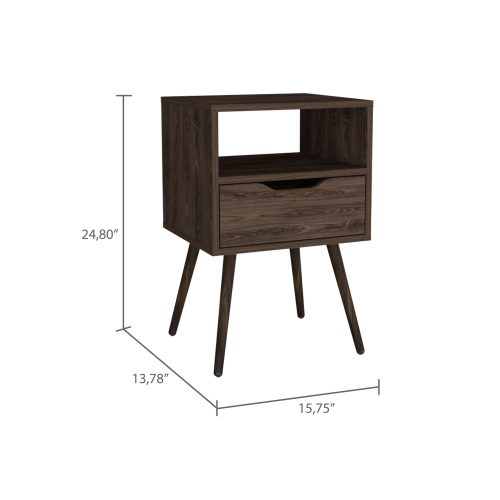 Otom Nightstand , Superior Top, One Open Shelf