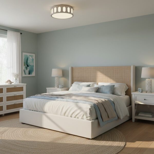 11.25-in Brushed Nickel LED Flush Mount