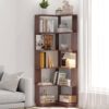 6 Tier Freestanding L-Shaped Corner Bookshelf For Living Room