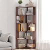 6 Tier Freestanding L-Shaped Corner Bookshelf For Living Room
