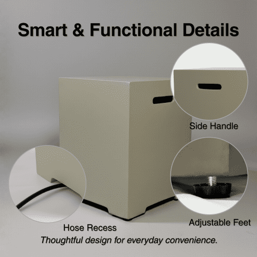 Propane Tank Cover 16 Inch, 20 LB Outdoor Tank Storage Hideaway Table for Gas Fire Pits