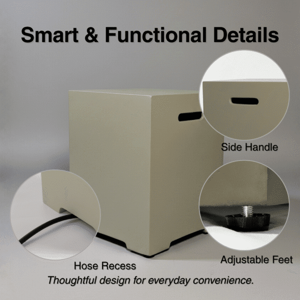 Propane Tank Cover 16 Inch, 20 LB Outdoor Tank Storage Hideaway Table for Gas Fire Pits