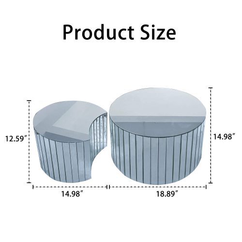 Luxury mirror coffee table - silver modern living room furniture Small coffee table suitable for modern home furniture sofa decoration