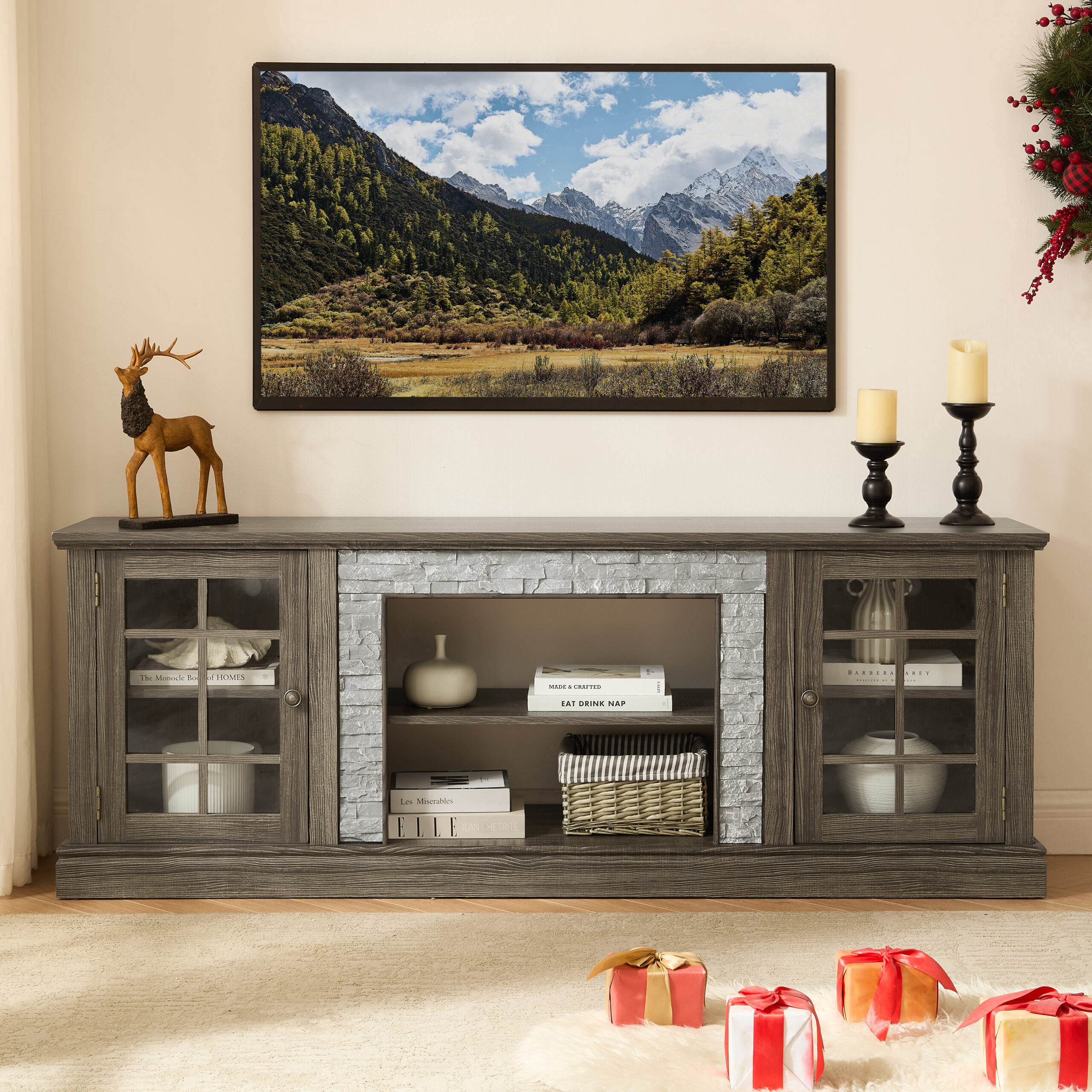 Grey without fireplace