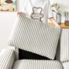 71" Sofa Plush Corduroy Square Storage Armrest USB port
