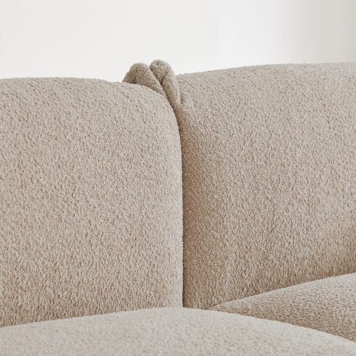 Oversized Loveseat Sofa for Living Room, Sherpa Sofa with Metal Legs