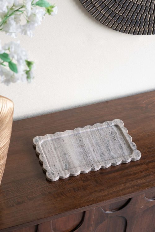 Scalloped Marble Tray