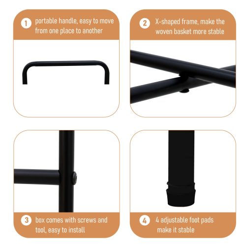 3 Tiers Tray Tables Paper Rope Woven