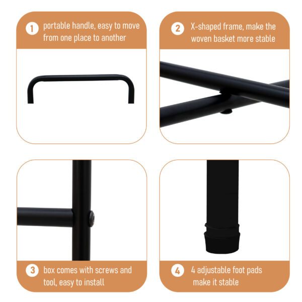 3 Tiers Tray Tables Paper Rope Woven