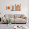 Oversized Loveseat Sofa for Living Room, Sherpa Sofa with Metal Legs