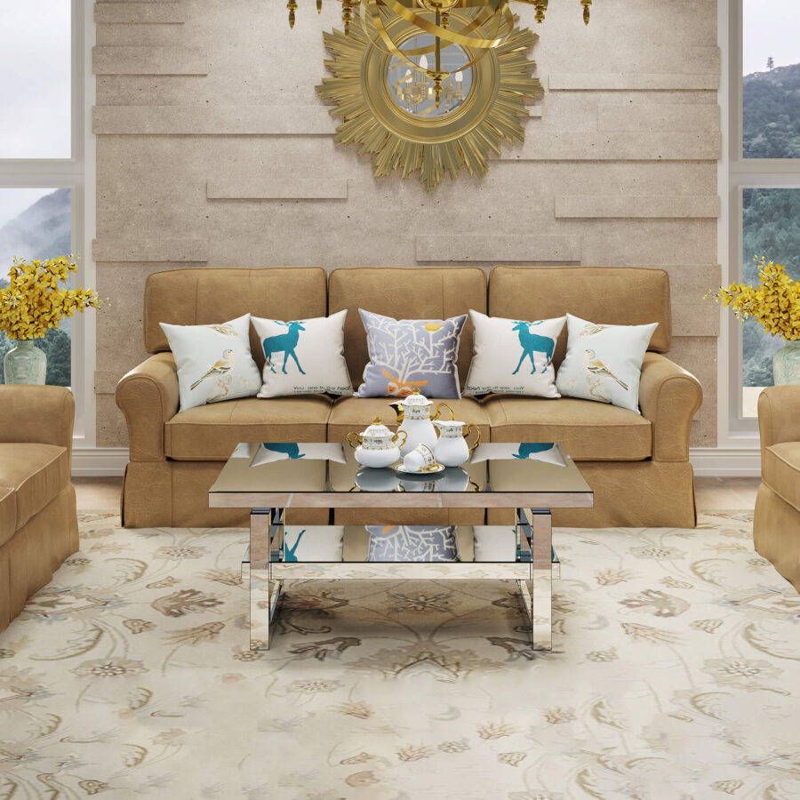 Modern square luxury coffee table home tempered glass tea table living room balcony simple table simple small apartment