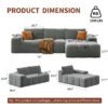 L-shaped modular combination sofa