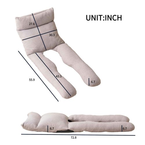 Adjustable head and waist,U-shaped full-body recliner for sleeping,reading and physiotherapy