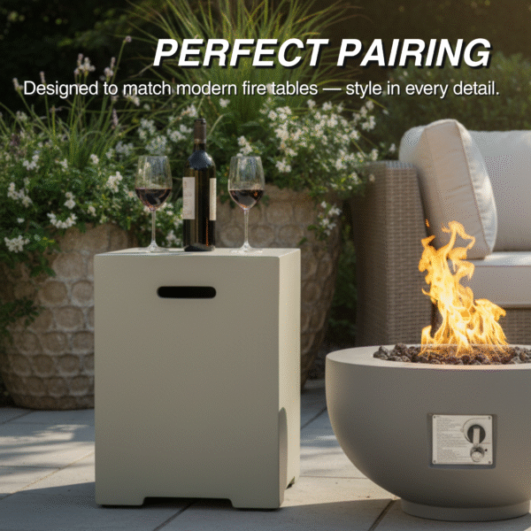 Propane Tank Cover 16 Inch, 20 LB Outdoor Tank Storage Hideaway Table for Gas Fire Pits