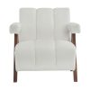 Mid Century Modern Accent Chair with Solid Wood Frame