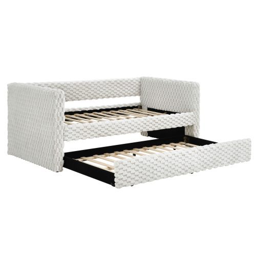 Upholstered sofa bed,The bottom pulls out to form a bed