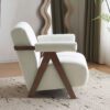 Mid Century Modern Accent Chair with Solid Wood Frame