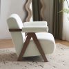 Mid Century Modern Accent Chair with Solid Wood Frame