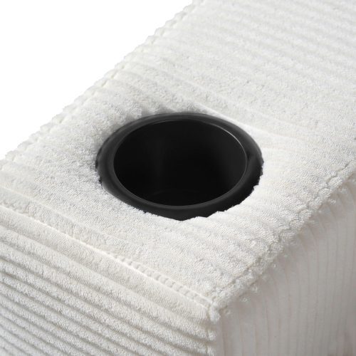 42.8" Oversized Chaise Lounge Chair with Storage Ottoman, Corduroy Sofa Bed with Cup Holders & USB Charging Port