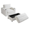 42.8" Oversized Chaise Lounge Chair with Storage Ottoman, Corduroy Sofa Bed with Cup Holders & USB Charging Port