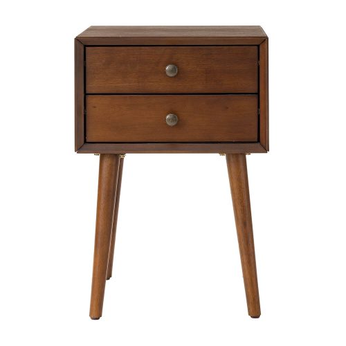 Nightstand with 2-Drawers, Small Side End Table with Storage
