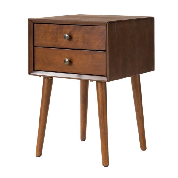 Nightstand with 2-Drawers, Small Side End Table with Storage