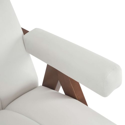 Mid Century Modern Accent Chair with Solid Wood Frame