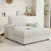 42.8" Oversized Chaise Lounge Chair with Storage Ottoman, Corduroy Sofa Bed with Cup Holders & USB Charging Port