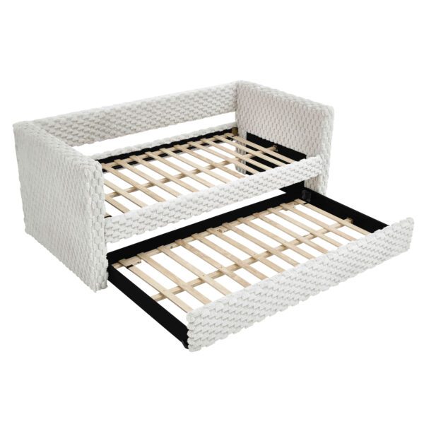 Upholstered sofa bed,The bottom pulls out to form a bed