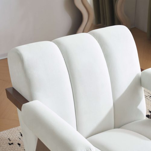 Mid Century Modern Accent Chair with Solid Wood Frame