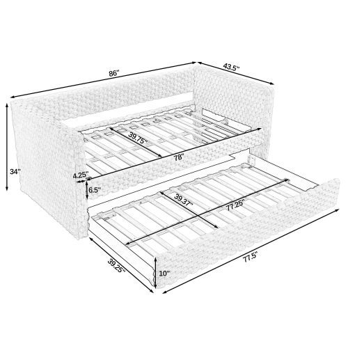 Upholstered sofa bed,The bottom pulls out to form a bed