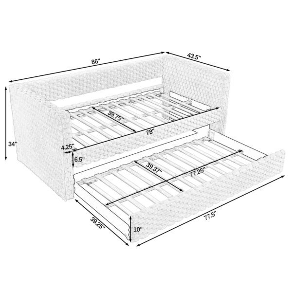 Upholstered sofa bed,The bottom pulls out to form a bed