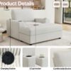 42.8" Oversized Chaise Lounge Chair with Storage Ottoman, Corduroy Sofa Bed with Cup Holders & USB Charging Port