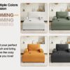 42.8" Oversized Chaise Lounge Chair with Storage Ottoman, Corduroy Sofa Bed with Cup Holders & USB Charging Port
