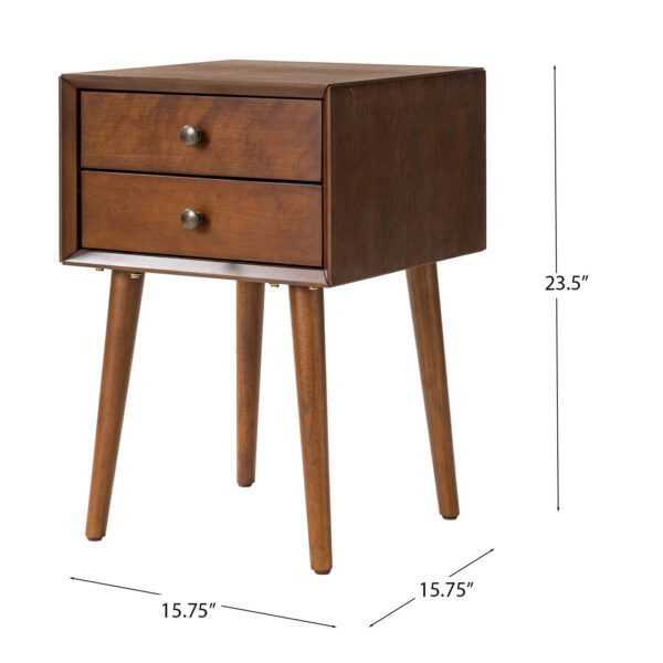 Nightstand with 2-Drawers, Small Side End Table with Storage