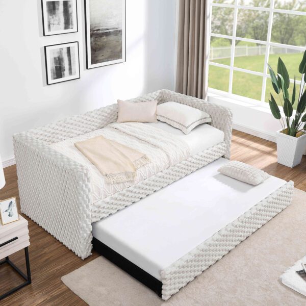 Upholstered sofa bed,The bottom pulls out to form a bed