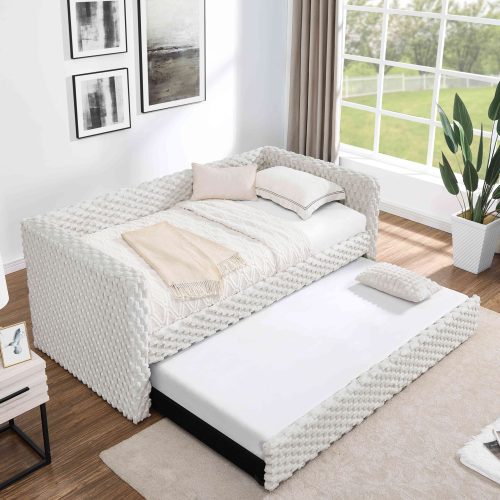 Upholstered sofa bed,The bottom pulls out to form a bed