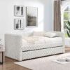 Upholstered sofa bed,The bottom pulls out to form a bed