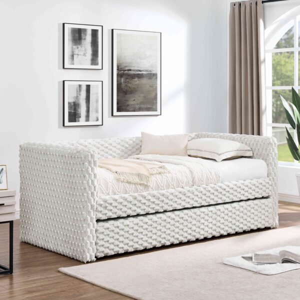 Upholstered sofa bed,The bottom pulls out to form a bed