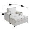 42.8" Oversized Chaise Lounge Chair with Storage Ottoman, Corduroy Sofa Bed with Cup Holders & USB Charging Port