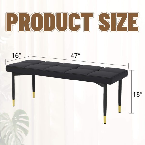 47*16 Inch Multifunctional Black Shoe Bench - Faux PU Cushion