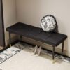 47*16 Inch Multifunctional Black Shoe Bench - Faux PU Cushion