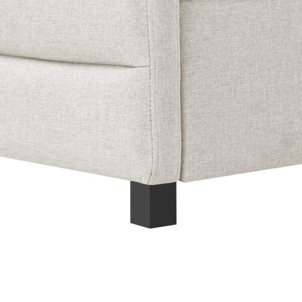 Twin Size Daybed with Trundle Upholstered Tufted Sofa Bed, Linen Fabric, Beige (82.5"x42.5"x34")