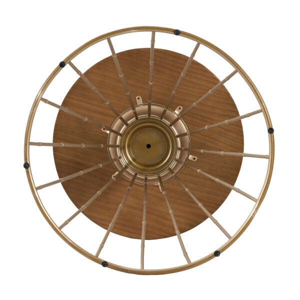 HOLLOW EDGE RETRO ART PINE SIDE TABLE, ANTIQUE GOLD + NATURAL COLOR