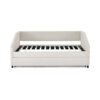 Twin Size Daybed with Trundle Upholstered Tufted Sofa Bed, Linen Fabric, Beige (82.5"x42.5"x34")