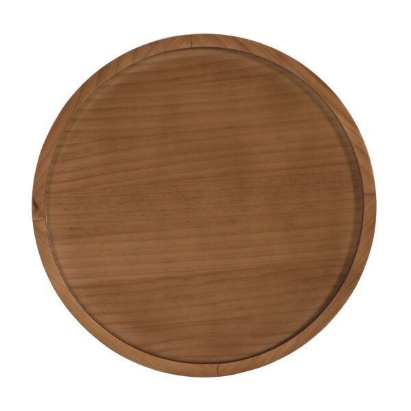 HOLLOW EDGE RETRO ART PINE SIDE TABLE, ANTIQUE GOLD + NATURAL COLOR